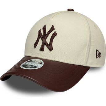 Lippikset kaareva beige säädettävä nauha 9FORTY M-Crown Fabric Mix New York Yankees MLB New Era