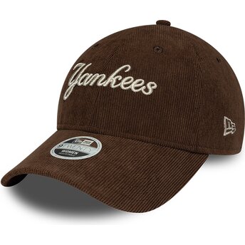 Lippikset kaareva ruskea säädettävä nauha 9TWENTY Cord Script New York Yankees MLB New Era