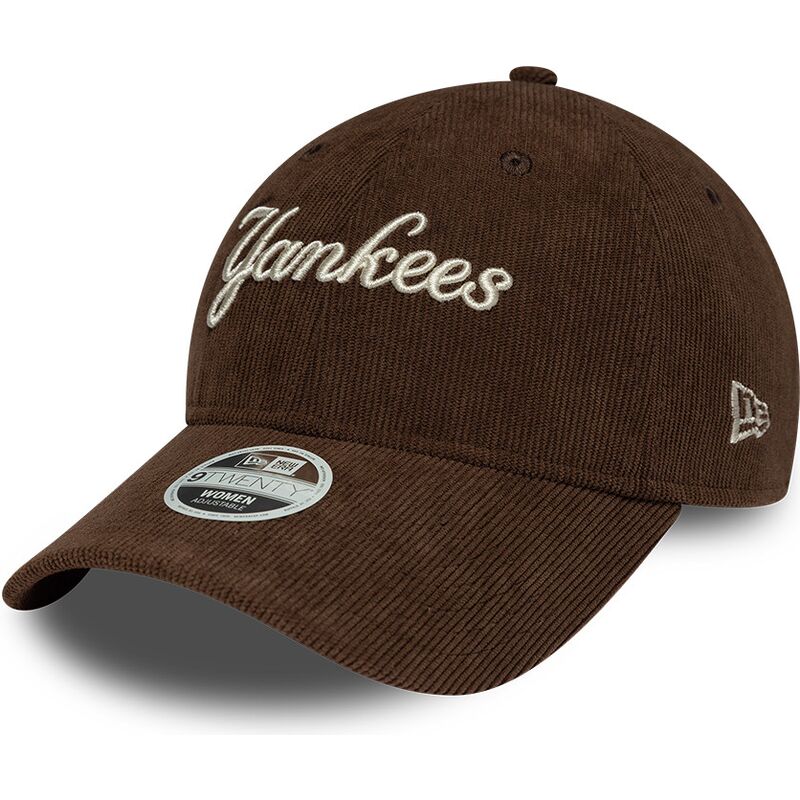 lippikset-kaareva-ruskea-saadettava-nauha-9twenty-cord-script-new-york-yankees-mlb-new-era