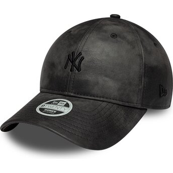 Lippikset kaareva musta säädettävä nauha 9TWENTY Washed PU New York Yankees MLB New Era
