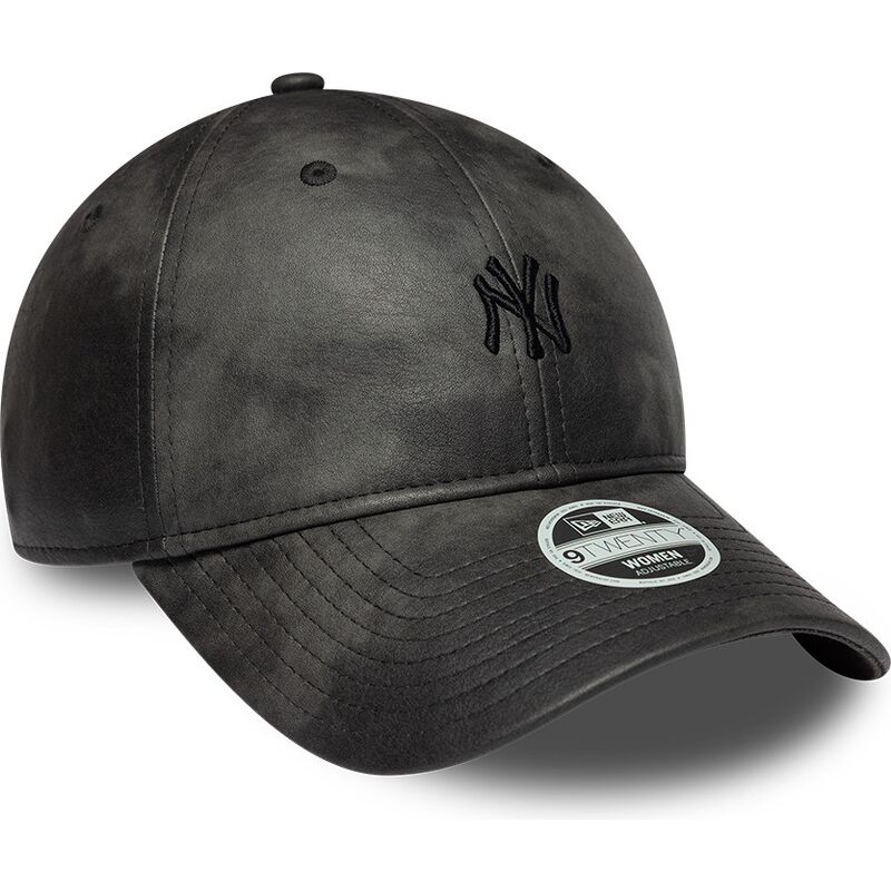 lippikset-kaareva-musta-saadettava-nauha-9twenty-washed-pu-new-york-yankees-mlb-new-era