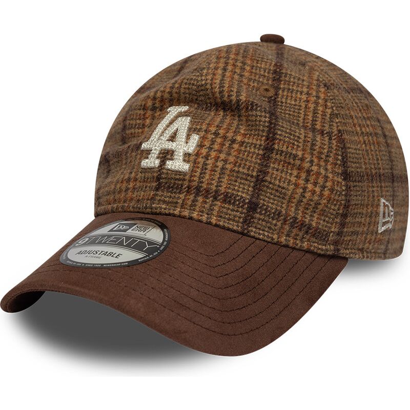 lippikset-kaareva-ruskea-saadettava-nauha-9twenty-mix-check-los-angeles-dodgers-mlb-new-era
