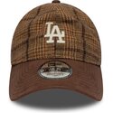 lippikset-kaareva-ruskea-saadettava-nauha-9twenty-mix-check-los-angeles-dodgers-mlb-new-era