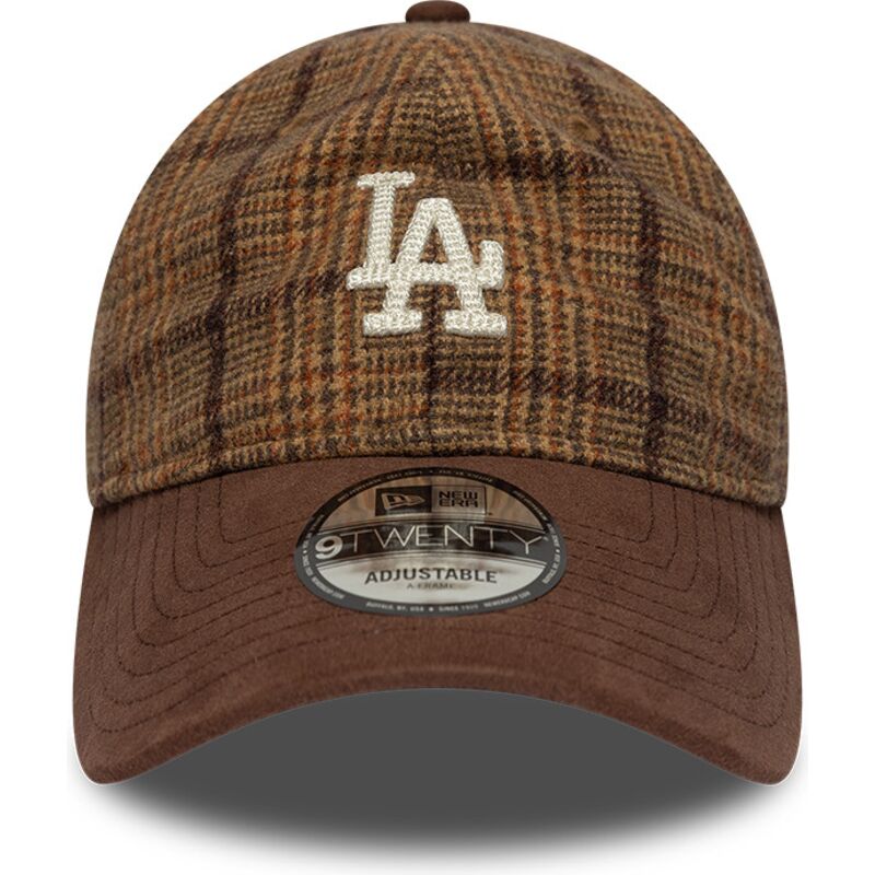 lippikset-kaareva-ruskea-saadettava-nauha-9twenty-mix-check-los-angeles-dodgers-mlb-new-era