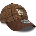 lippikset-kaareva-ruskea-saadettava-nauha-9twenty-mix-check-los-angeles-dodgers-mlb-new-era