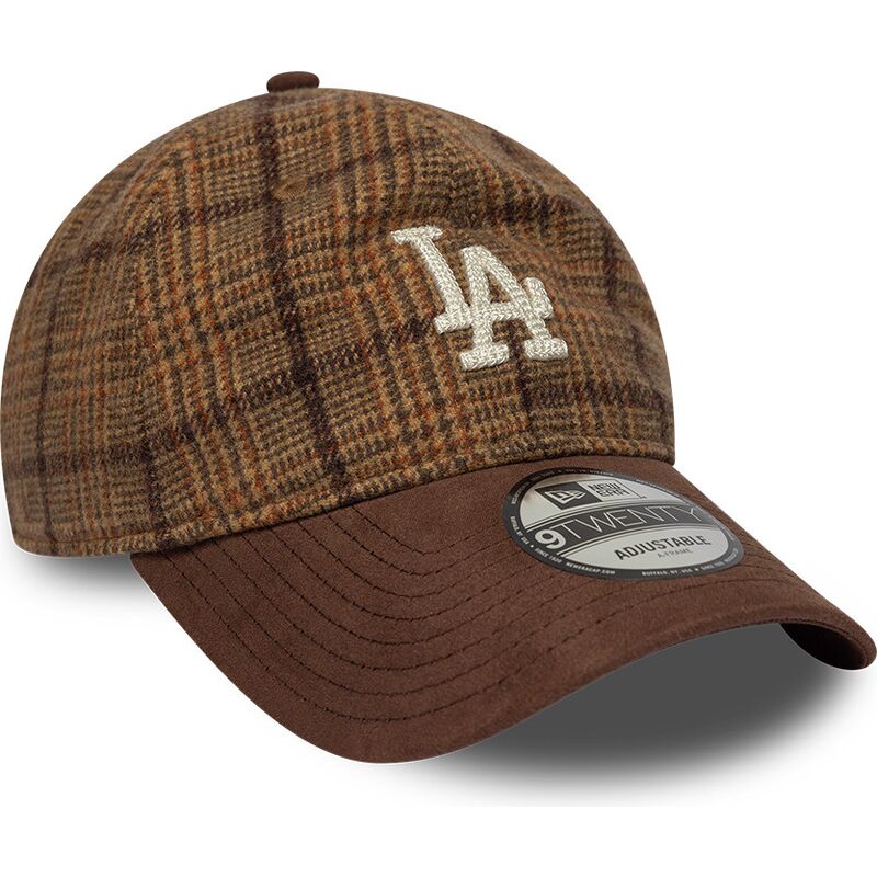 lippikset-kaareva-ruskea-saadettava-nauha-9twenty-mix-check-los-angeles-dodgers-mlb-new-era
