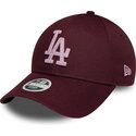 lippikset-kaareva-punainen-saadettava-nauha-rosa-9forty-metallic-los-angeles-dodgers-mlb-new-era