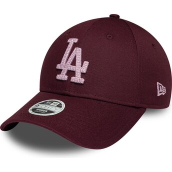 Lippikset kaareva punainen säädettävä nauha rosa 9FORTY Metallic Los Angeles Dodgers MLB New Era