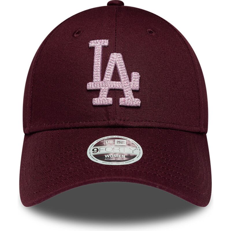 lippikset-kaareva-punainen-saadettava-nauha-rosa-9forty-metallic-los-angeles-dodgers-mlb-new-era
