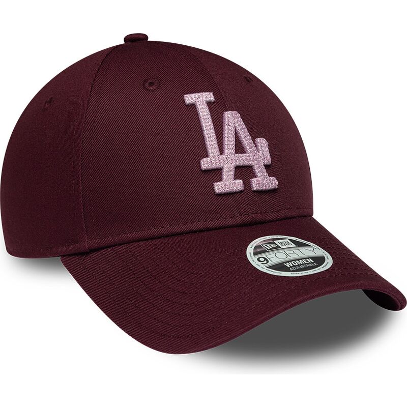 lippikset-kaareva-punainen-saadettava-nauha-rosa-9forty-metallic-los-angeles-dodgers-mlb-new-era