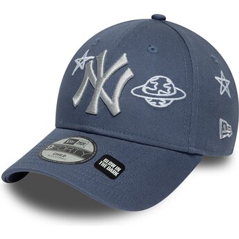Lippikset kaareva sininen säädettävä nauha lapsille 9FORTY Space Glow In The Dark New York Yankees MLB New Era