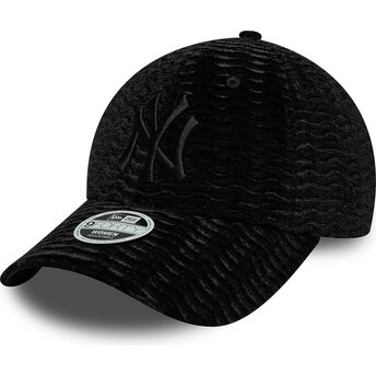 Lippikset kaareva musta säädettävä nauha 9FORTY Velour New York Yankees MLB New Era