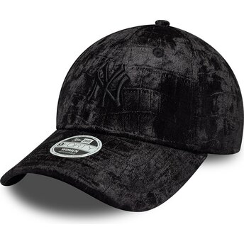 Lippikset kaareva musta säädettävä nauha 9FORTY Pattern Velour New York Yankees MLB New Era