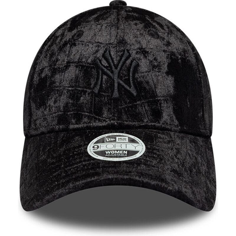 lippikset-kaareva-musta-saadettava-nauha-9forty-pattern-velour-new-york-yankees-mlb-new-era