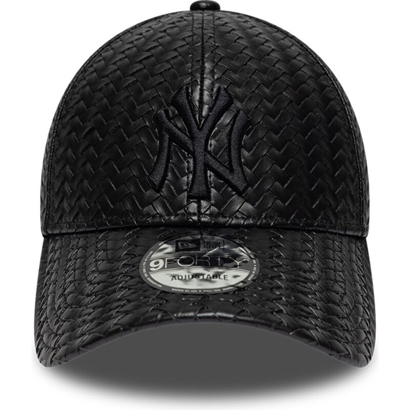 lippikset-kaareva-musta-snapback-9forty-pu-weave-new-york-yankees-mlb-new-era