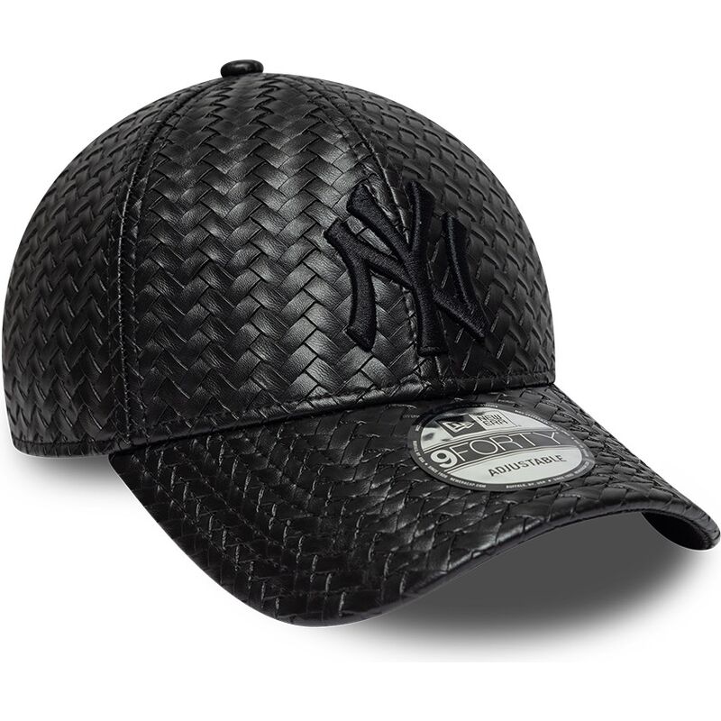 lippikset-kaareva-musta-snapback-9forty-pu-weave-new-york-yankees-mlb-new-era