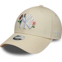 lippikset-kaareva-beige-snapback-9forty-rose-sequin-new-york-yankees-mlb-new-era