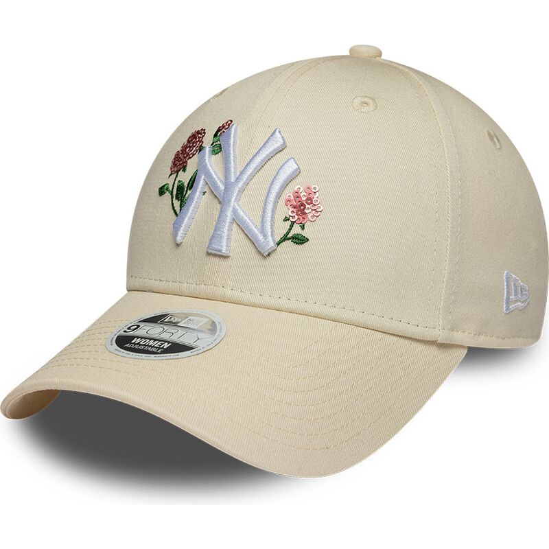 lippikset-kaareva-beige-snapback-9forty-rose-sequin-new-york-yankees-mlb-new-era