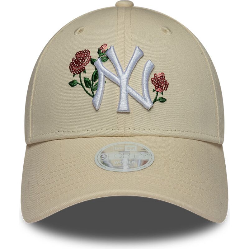 lippikset-kaareva-beige-snapback-9forty-rose-sequin-new-york-yankees-mlb-new-era