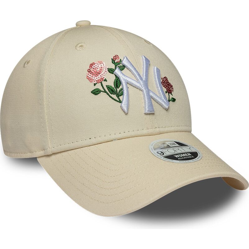 lippikset-kaareva-beige-snapback-9forty-rose-sequin-new-york-yankees-mlb-new-era