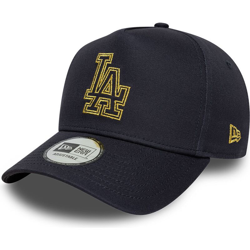 lippikset-kaareva-laivastonsininen-snapback-9forty-dorado-e-frame-metallic-outline-los-angeles-dodgers-mlb-new-era