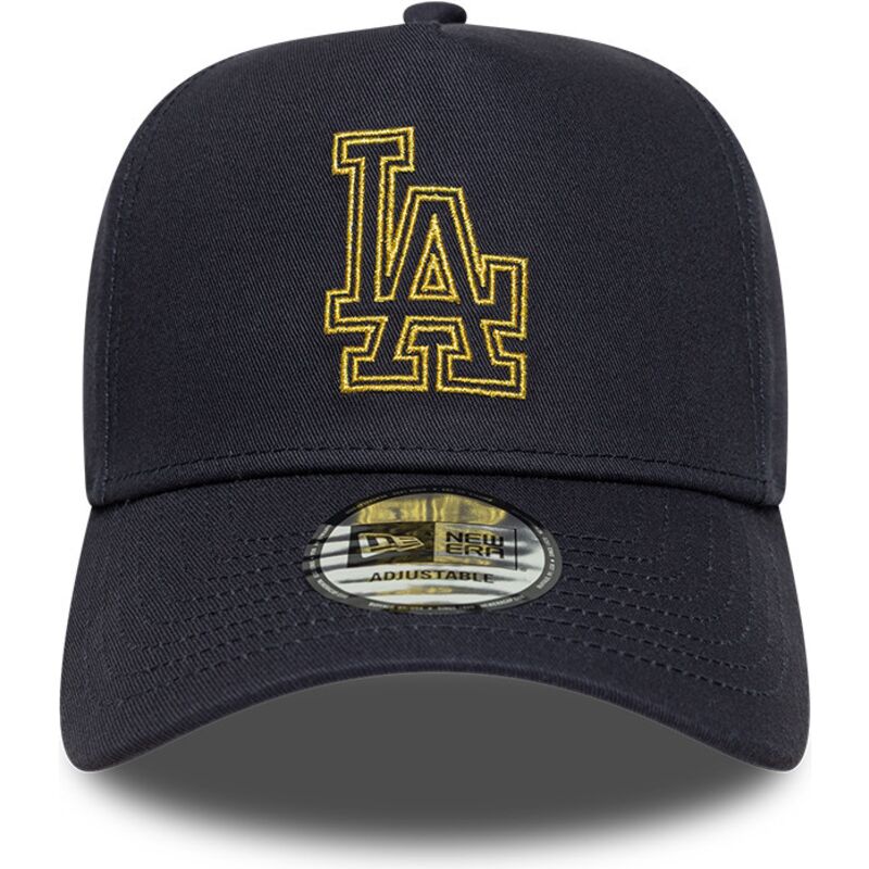 lippikset-kaareva-laivastonsininen-snapback-9forty-dorado-e-frame-metallic-outline-los-angeles-dodgers-mlb-new-era