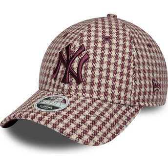 Lippikset kaareva punainen säädettävä nauha 9FORTY M-Crown Houndstooth New York Yankees MLB New Era