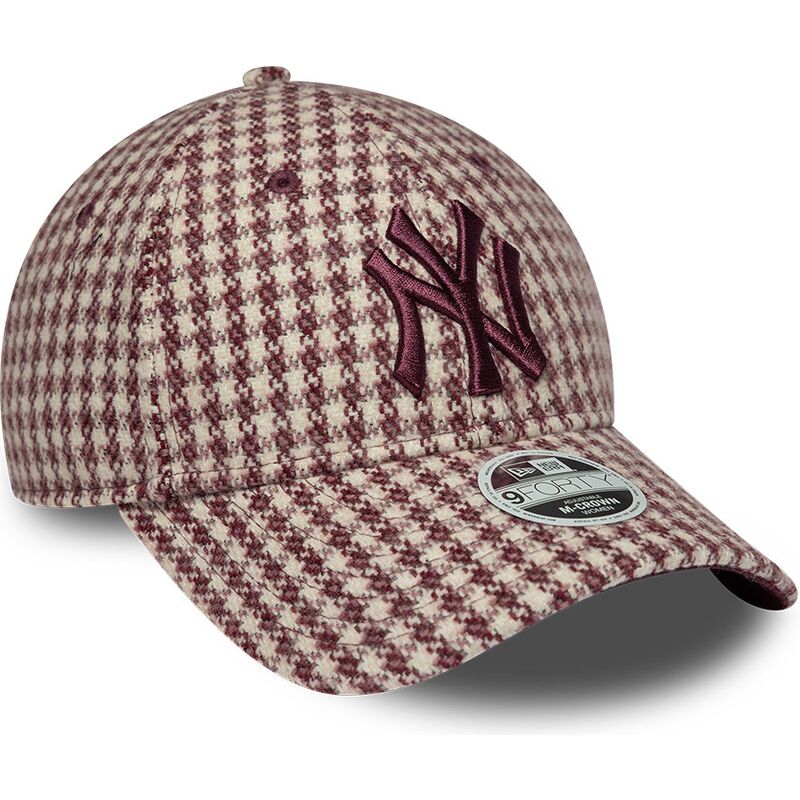 lippikset-kaareva-punainen-saadettava-nauha-9forty-m-crown-houndstooth-new-york-yankees-mlb-new-era