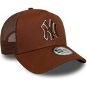 lippikset-kaareva-rekka-ruskea-snapback-e-frame-outline-new-york-yankees-mlb-new-era