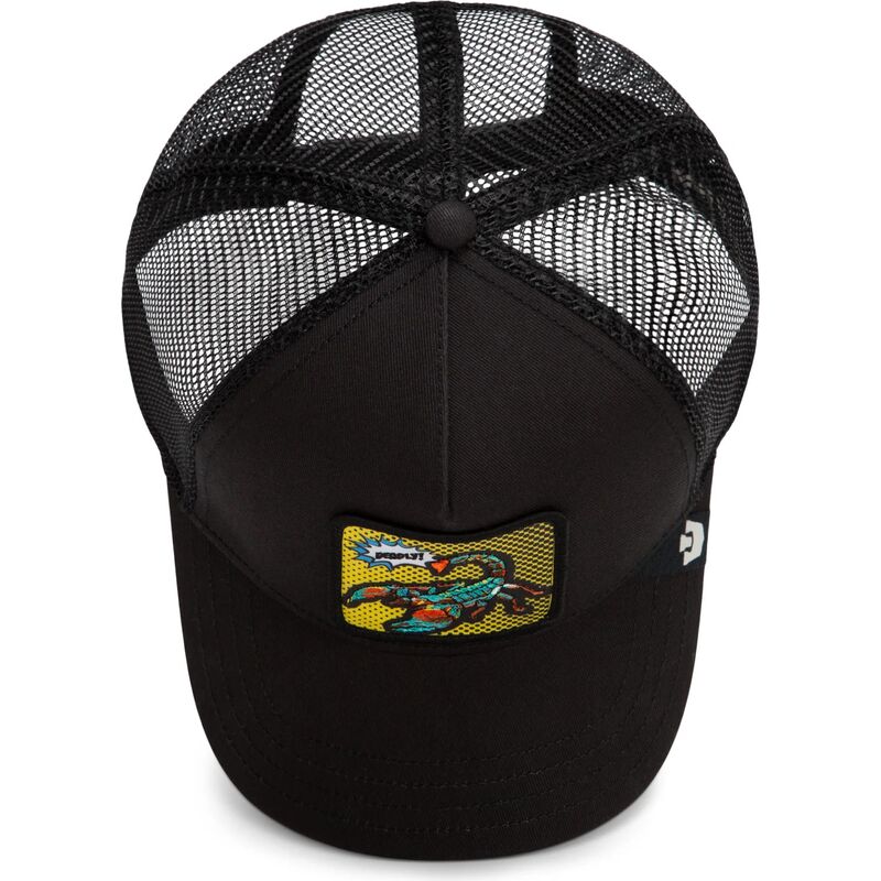 lippikset-kaareva-rekka-musta-snapback-deadly-scorpion-pop-art-strikes-back-the-farm-goorin-bros
