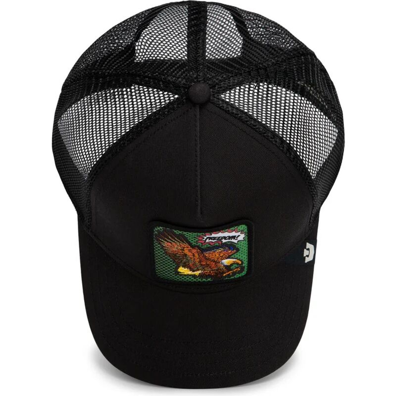 lippikset-kaareva-rekka-musta-snapback-freedom-eagle-pop-art-strikes-back-the-farm-goorin-bros