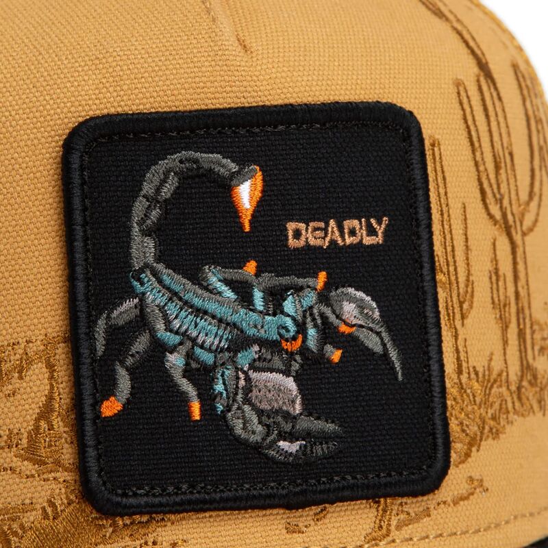 lippikset-kaareva-rekka-ruskea-snapback-scorpion-badlands-deadly-the-farm-goorin-bros