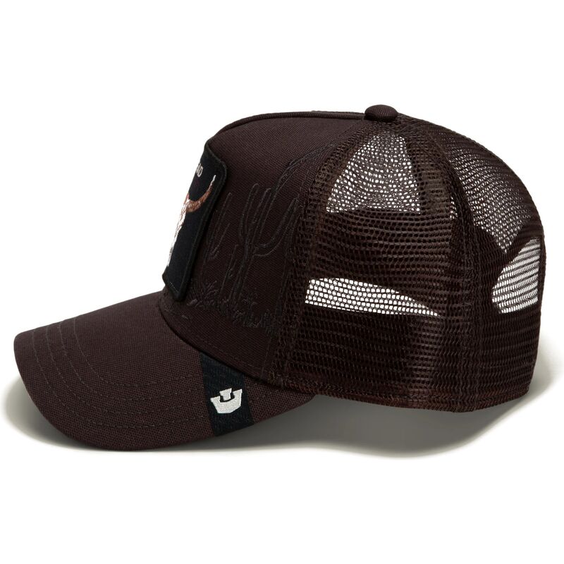 lippikset-kaareva-rekka-ruskea-snapback-skull-badlands-dead-the-farm-goorin-bros