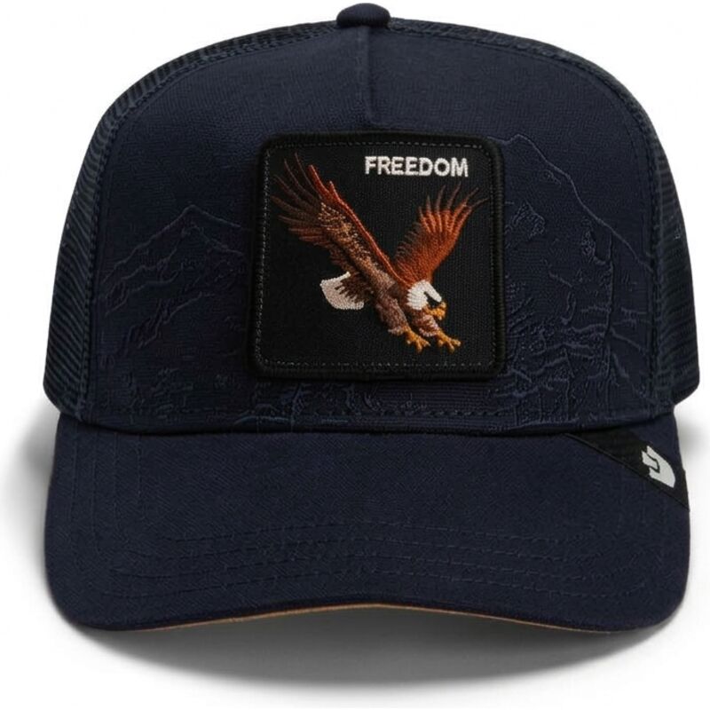 lippikset-kaareva-rekka-laivastonsininen-snapback-eagle-badlands-freedom-the-farm-goorin-bros
