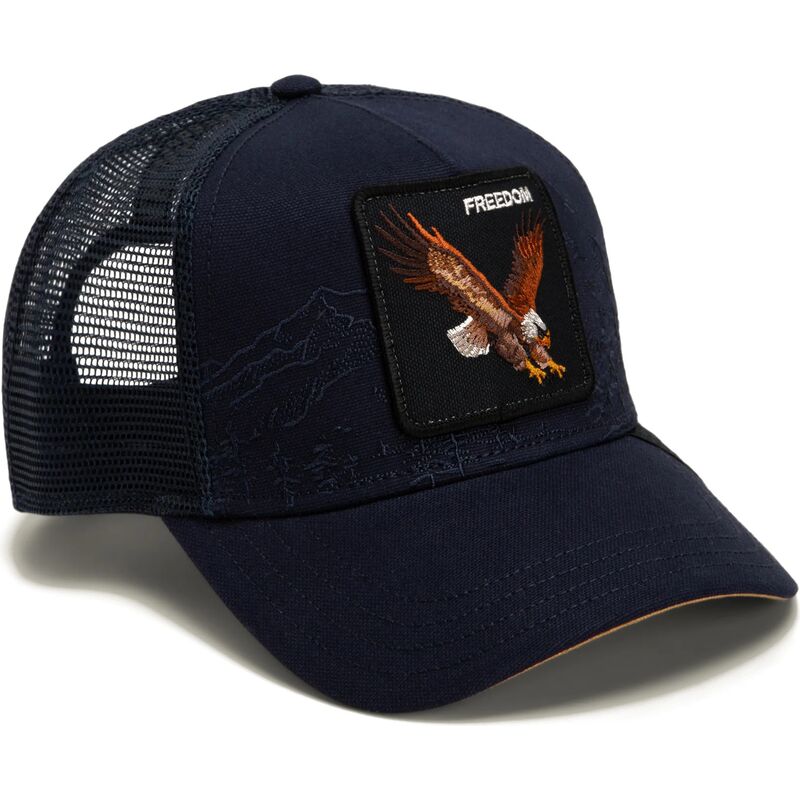 lippikset-kaareva-rekka-laivastonsininen-snapback-eagle-badlands-freedom-the-farm-goorin-bros