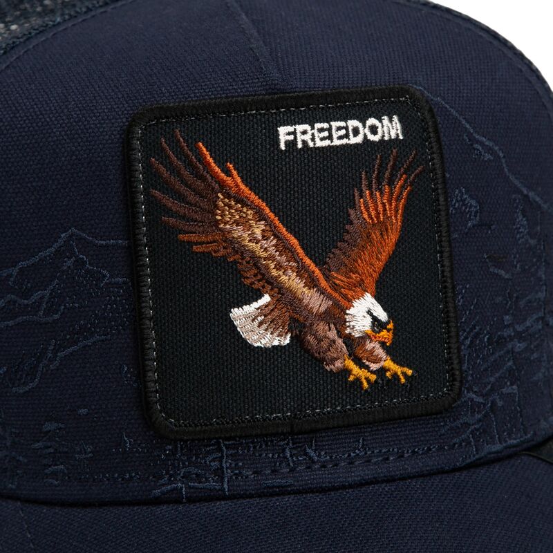 lippikset-kaareva-rekka-laivastonsininen-snapback-eagle-badlands-freedom-the-farm-goorin-bros