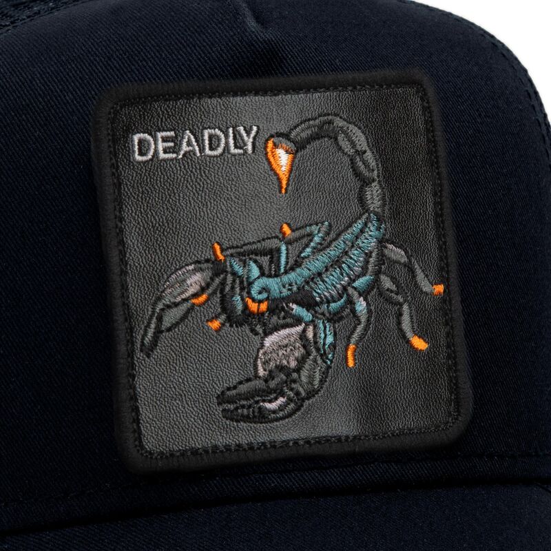 lippikset-kaareva-rekka-musta-snapback-deadly-scorpion-original-recipe-the-farm-goorin-bros