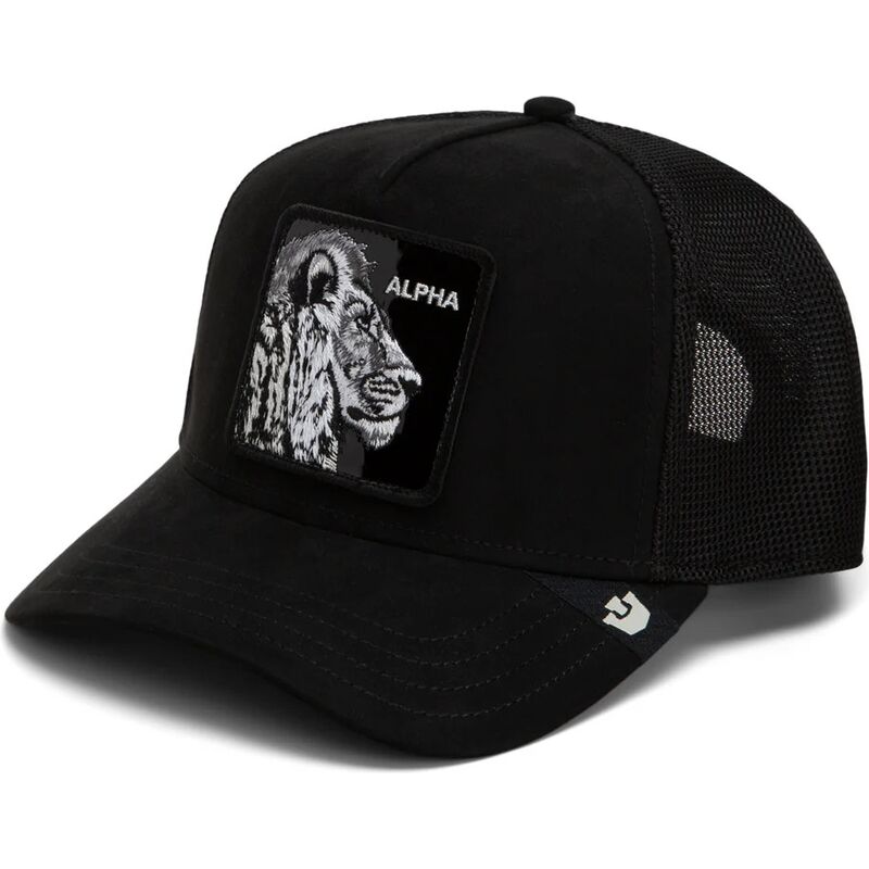 lippikset-kaareva-rekka-musta-snapback-black-out-lion-blackened-metallic-alpha-the-farm-goorin-bros