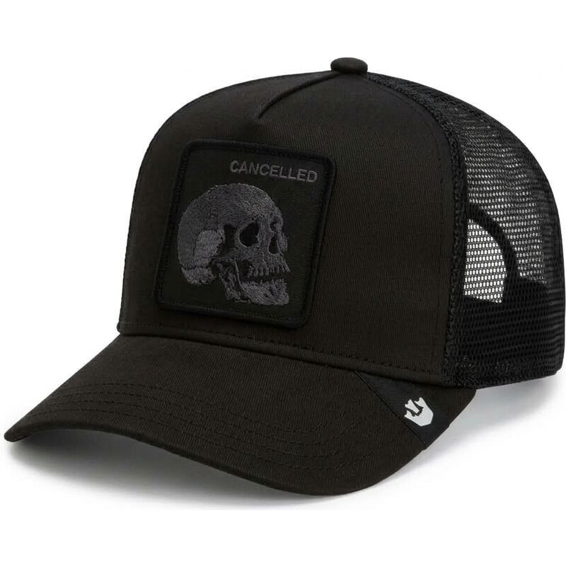 lippikset-kaareva-rekka-musta-snapback-tonal-skull-full-intent-cancelled-the-farm-goorin-bros