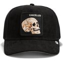lippikset-kaareva-rekka-musta-snapback-suede-cancelled-skull-microsuede-the-farm-goorin-bros