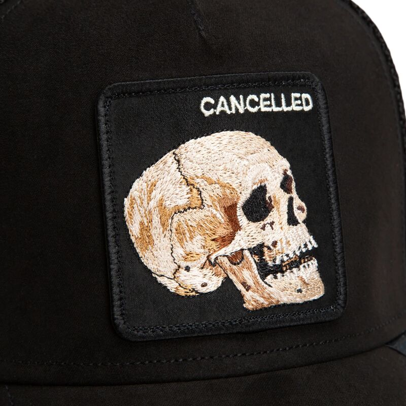 lippikset-kaareva-rekka-musta-snapback-suede-cancelled-skull-microsuede-the-farm-goorin-bros