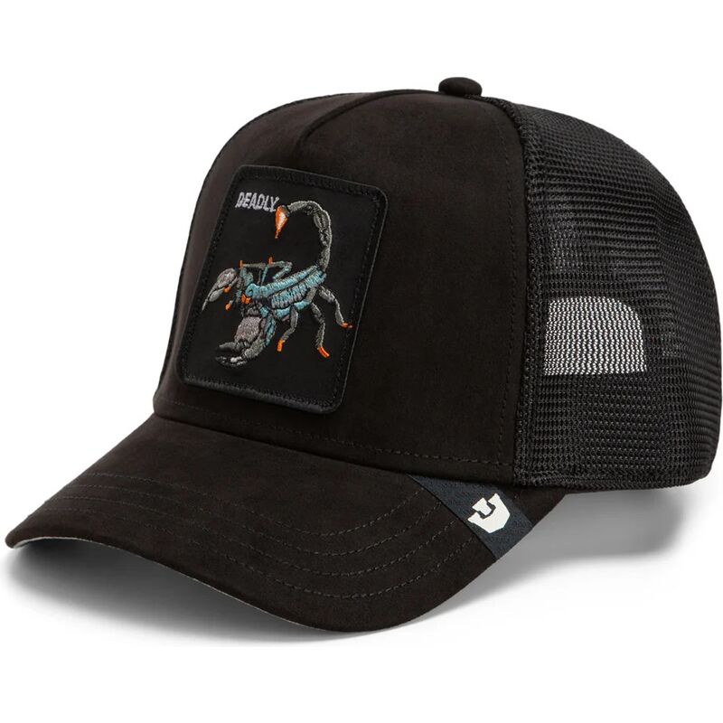 lippikset-kaareva-rekka-musta-snapback-suede-scorpion-microsuede-the-farm-goorin-bros