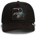 lippikset-kaareva-rekka-musta-snapback-suede-scorpion-microsuede-the-farm-goorin-bros