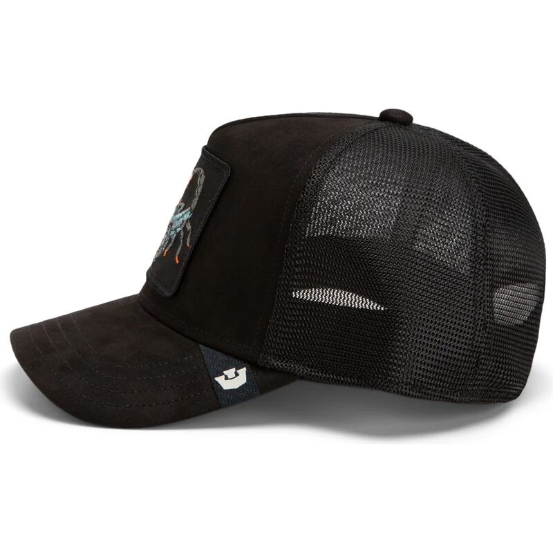 lippikset-kaareva-rekka-musta-snapback-suede-scorpion-microsuede-the-farm-goorin-bros