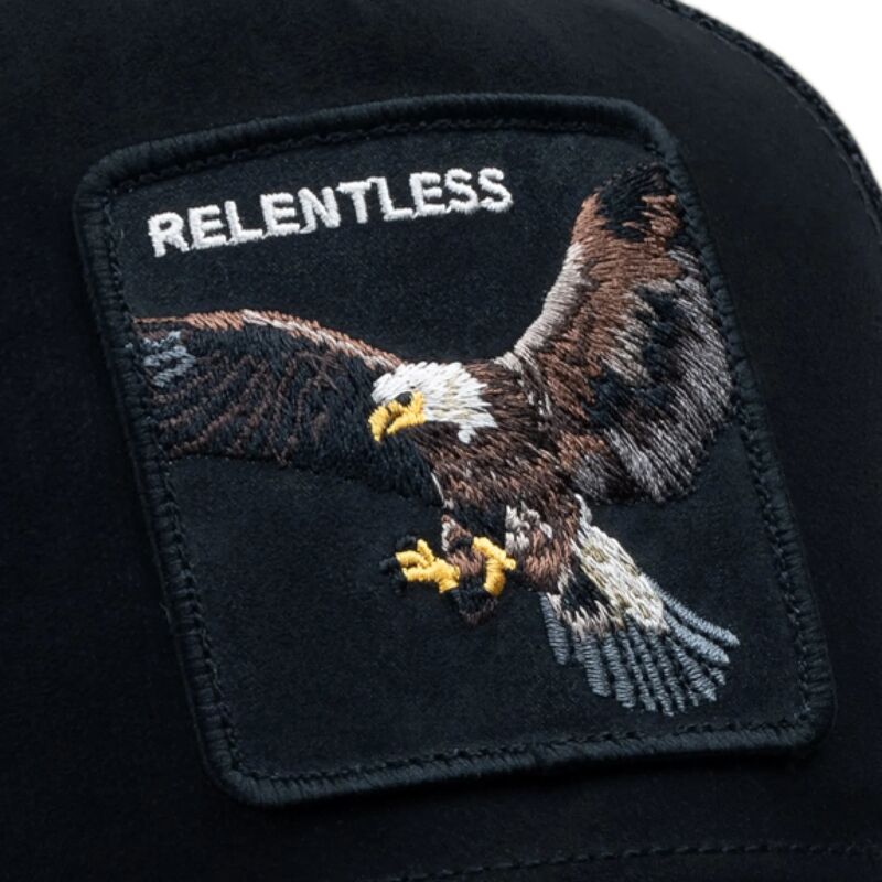 lippikset-kaareva-rekka-musta-snapback-suede-relentless-eagle-microsuede-the-farm-goorin-bros