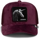 lippikset-kaareva-rekka-punainen-snapback-velour-legend-the-farm-goorin-bros