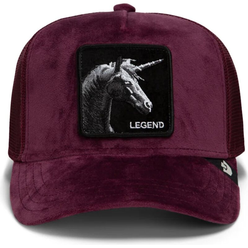 lippikset-kaareva-rekka-punainen-snapback-velour-legend-the-farm-goorin-bros