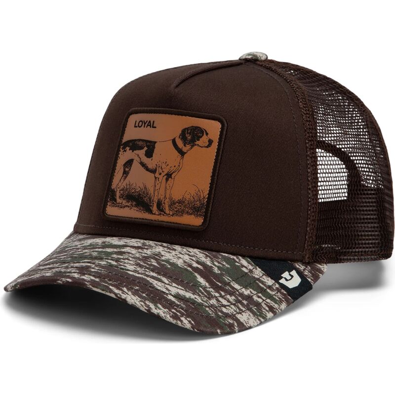 lippikset-kaareva-rekka-ruskea-snapback-engraved-dog-camo-glitch-the-farm-goorin-bros