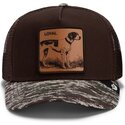 lippikset-kaareva-rekka-ruskea-snapback-engraved-dog-camo-glitch-the-farm-goorin-bros