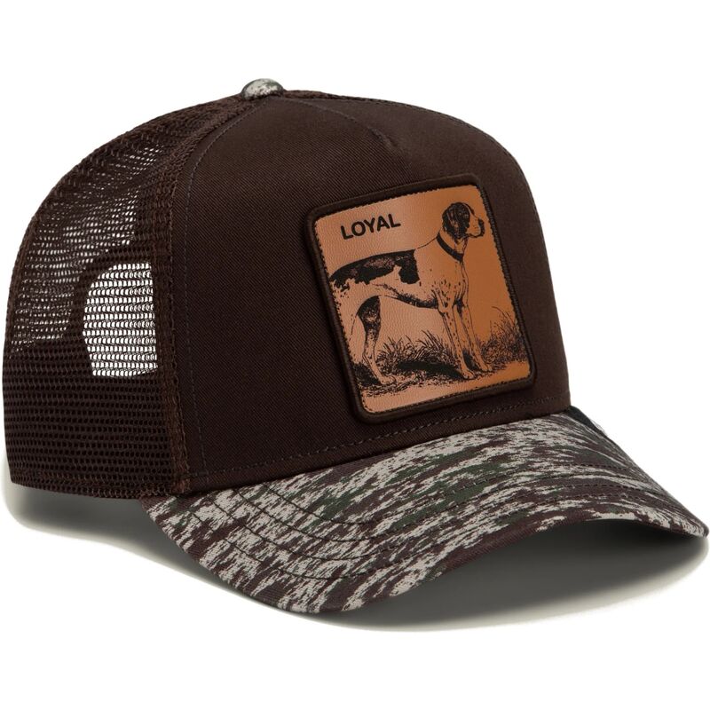 lippikset-kaareva-rekka-ruskea-snapback-engraved-dog-camo-glitch-the-farm-goorin-bros